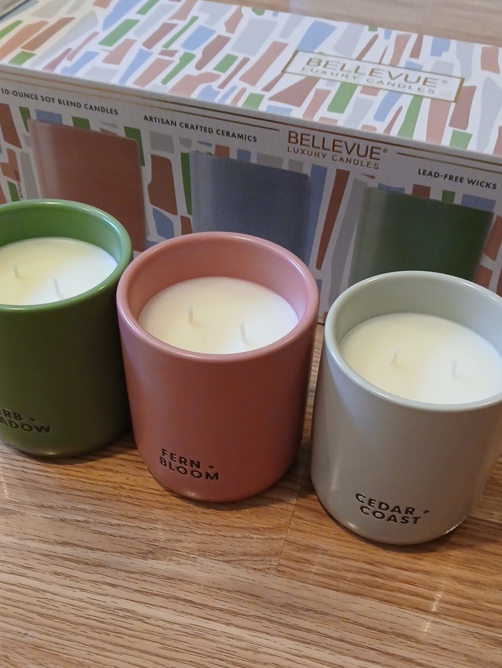 3 Brand New In Box Bellevue Candles